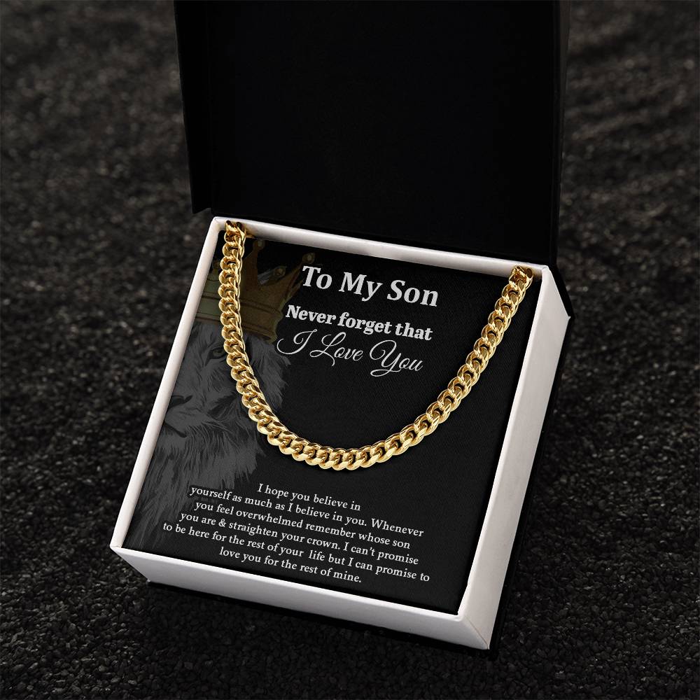 To My Son | Never Forget That I Love You - Cuban Link Chain