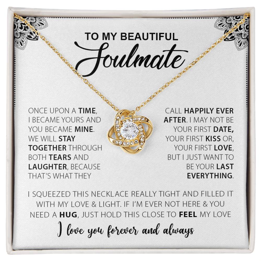 To My Beautiful Soulmate | I Love You, Forever & Always - Love Knot Necklace