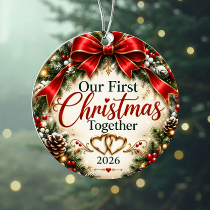 Our First Christmas Together Ornament 2026 | Romantic Couple Christmas Keepsake | Acrylic Holiday Tree Decoration