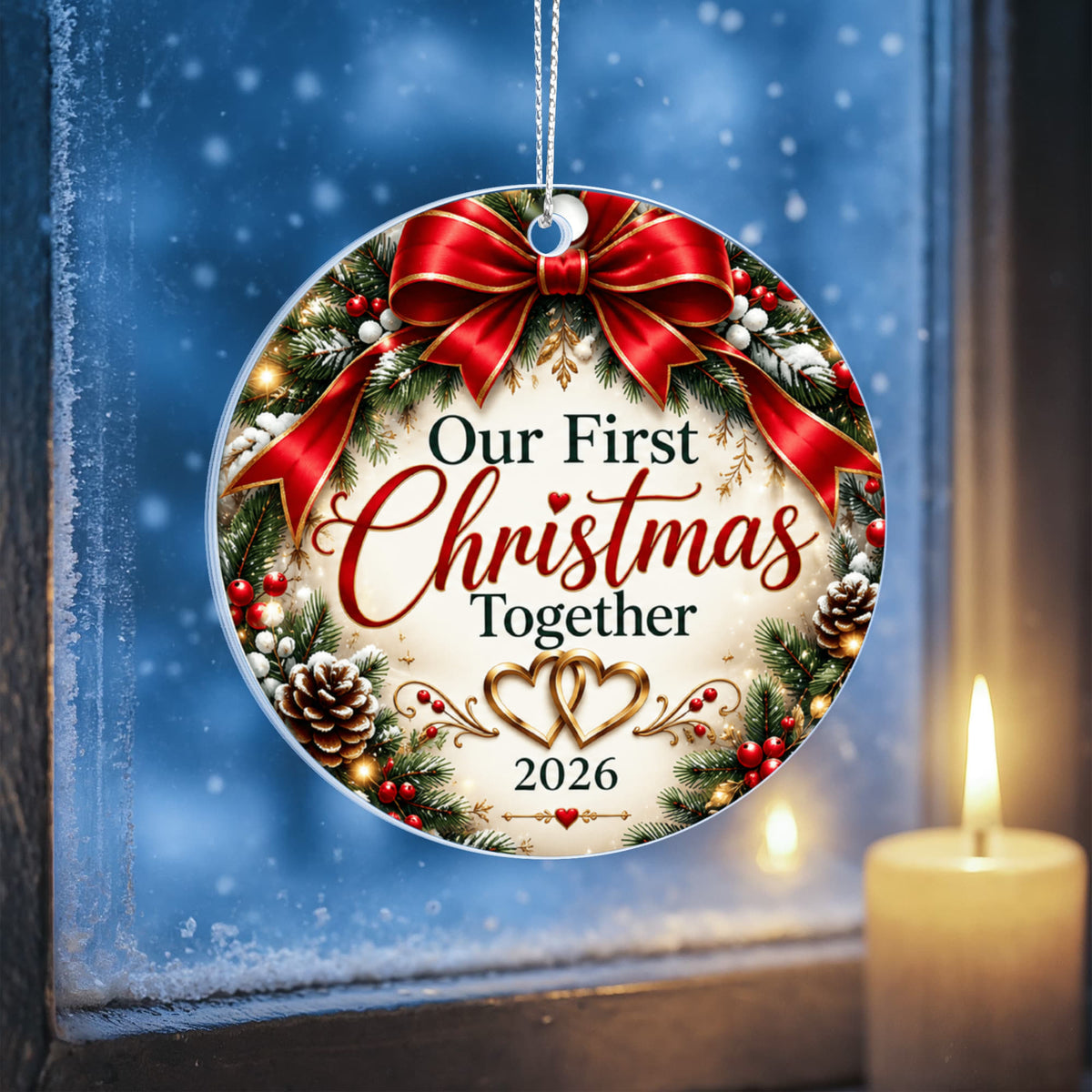 Our First Christmas Together Ornament 2026 | Romantic Couple Christmas Keepsake | Acrylic Holiday Tree Decoration